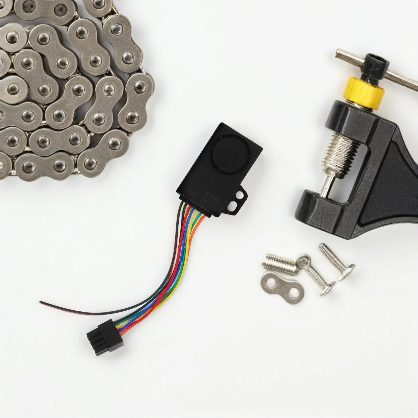 

1 set Ebike Alarm System Anti-Theft Lock Dual Remote Control High Security Motorcycle Scooter Electric Bike Weather Resistant