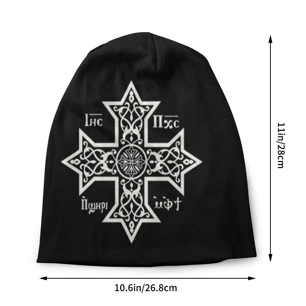 Coptic Orthodox Cross With Jesus Christ The Son Of God Beanie Cap Winter Warm Bonnet Homme Knit Hats Outdoor Ski Beanies Caps