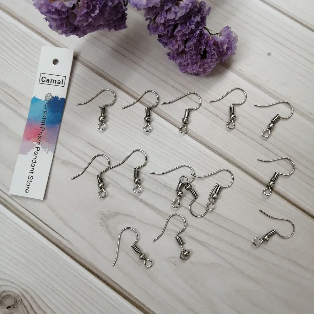 Camal 50pcs 크리스탈 프리즘 구슬 샹들리에 펜던트 조명 액세서리에 대 한 20mm 크롬 귀걸이 핀 후크 금속 커넥터