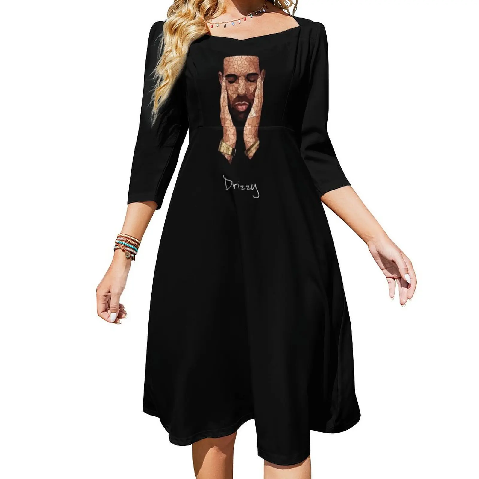 

Drke Drizzy Rapper Moasiac Flare Dress Cocktail of dresses dress women summer