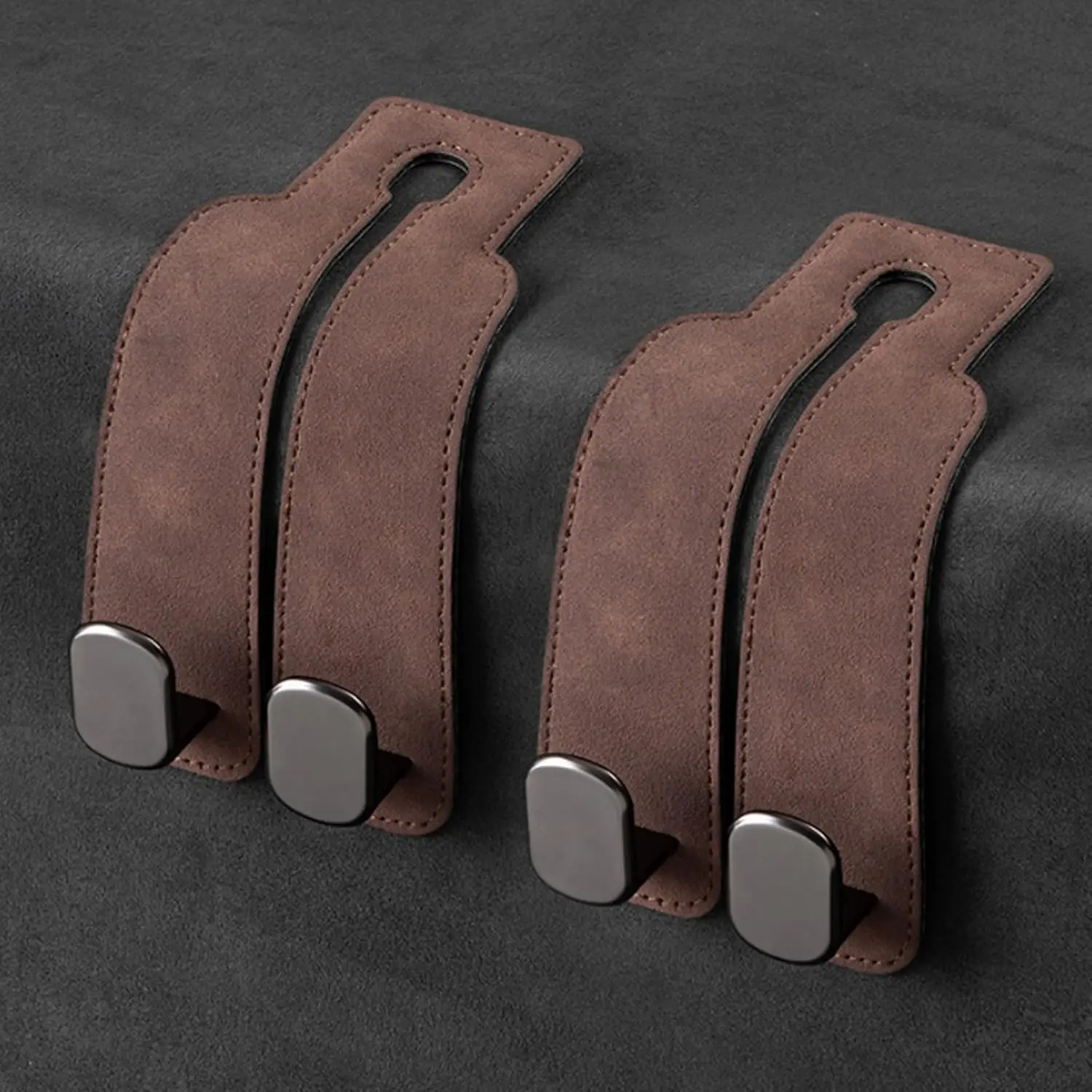 Car Hooks for Headrest, Car Seat Back Storage Hook for Headrest, Headrest Hooks for Purses and Bags, Car Hooks Leather