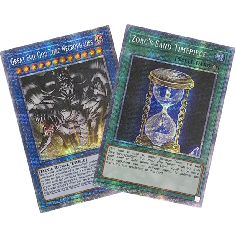 Yugioh Cards Great Evil God Zorc Necrophades Self Made Anime Game Characters Collection Classic Series DIY Flash Cards Toy Gifts