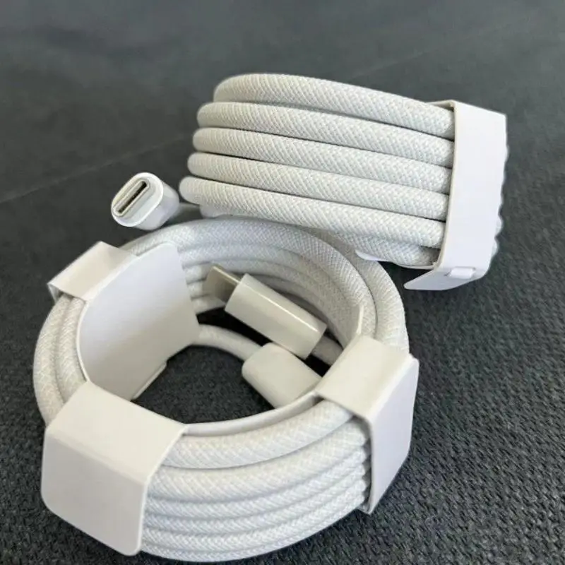240W Fast Charge Braided USB‑C to USB‑C Cable PD Charging Data Transfer Cord Durable Nylon Wire For Macbook Samsung Xiaomi