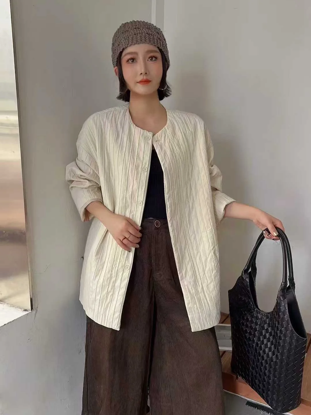 slim-fit-coton-irt-femmes-faionable-rayures-verticales-ample-mince-design-sens-decontracte-sle-trajet-long-sve-rond-ne