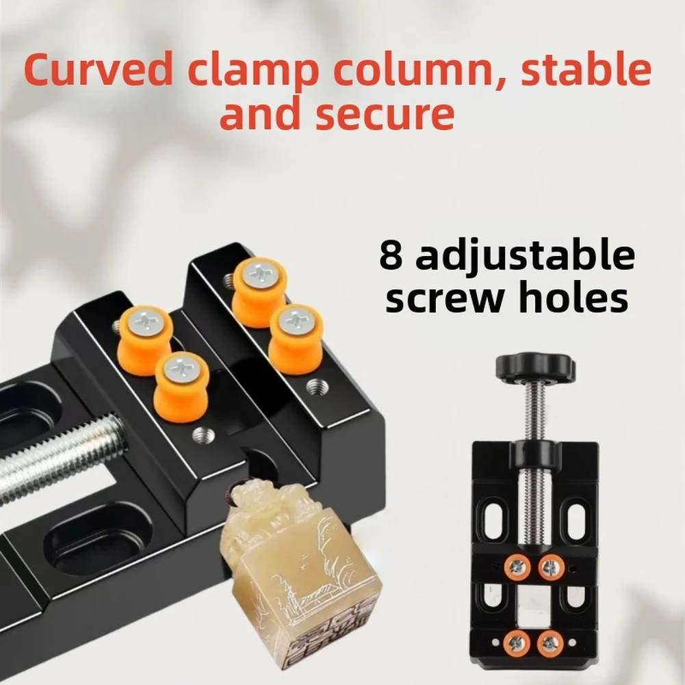 

57mm For MINI Aluminum Bench Vise for DIY Jewelry Crafting with 0-54mm Clamping Range and Interchangeable Jaws