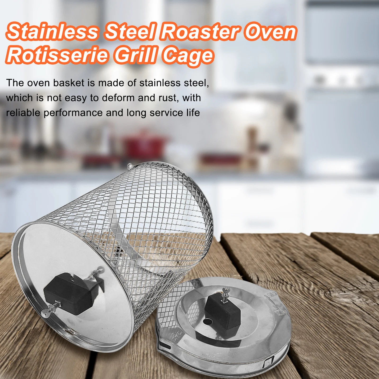 Stainless Steel Rotisserie Oven Basket Durable Roast Chicken Fork Roaster For Roasting Nuts Walnut Coffee Beans