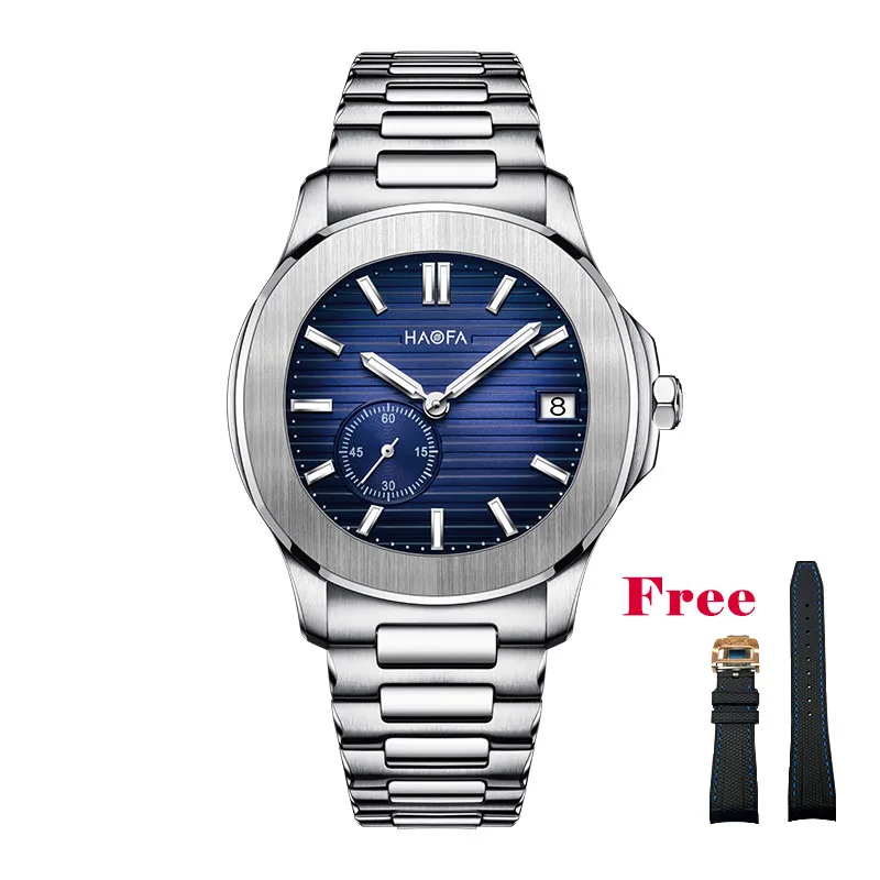 Haofa Mechanical watch Man Date Display Thickness 9.7mm Automatic 316 Stainless Steel Sapphire Crystal Luminous Simplicity 2290