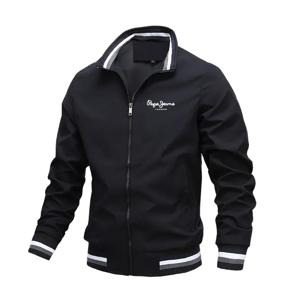 

Autumn and Winter Men's Stand Collar Casual Zipper Jacket Outdoor Sports Coat Windbreaker Jacket for Men Waterproof Bomber