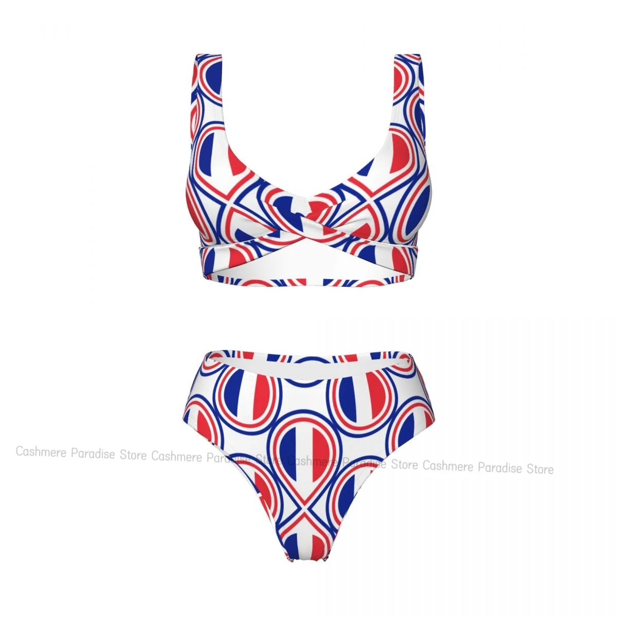 

France Flag Women Bikini Set Swimsuit Push Up Female Swimwear Bathing Suit