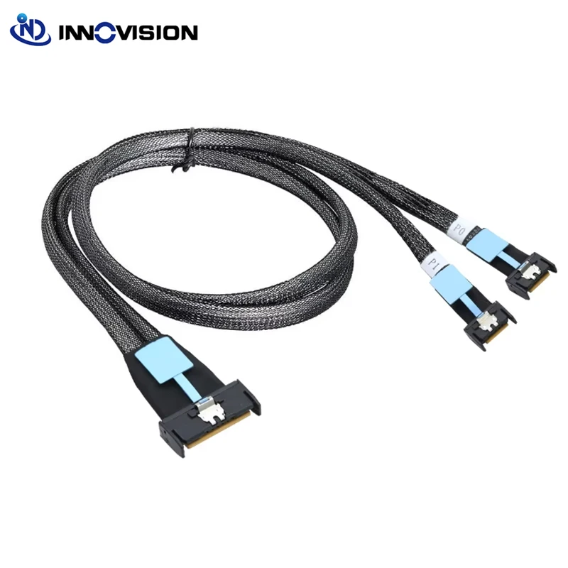 

MCIO 8i 5.0 SFF-8654 8I to 2 MCIO SFF-8654 4I Slimline Cable for High-Speed Data Transfer