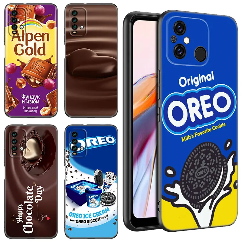 Funda de teléfono con galletas de Nutella de Chocolate para Xiaomi, Redmi 11 Prime, 11A, 12C, 13C, A1, A2 + 12, 4G, 10, 5G, 8A, 9A, 10A, 9C, 10C, 9i, 12R, Note 9T