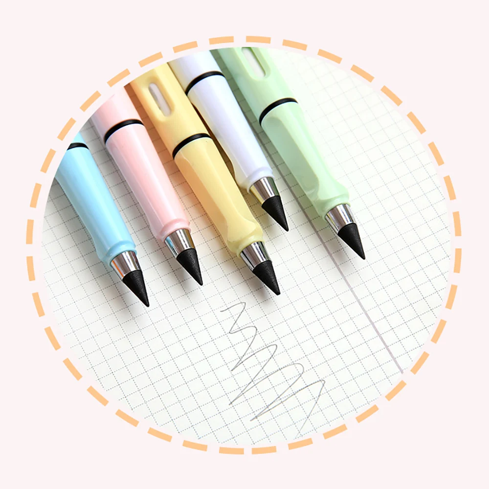 Unlimited Writing Pencil Cute Cartoon No Ink Eternal Pencils Kids Art Sketch Painting Tools Novelty School Supplies Stationery