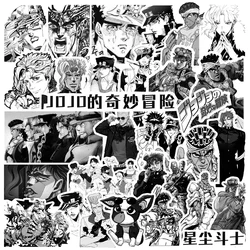 10/30/68pcs Anime JoJo's Bizarre Adventure Stardust Crusaders Stickers DIY Phone Laptop Luggage Cool Black White Graffiti Decals