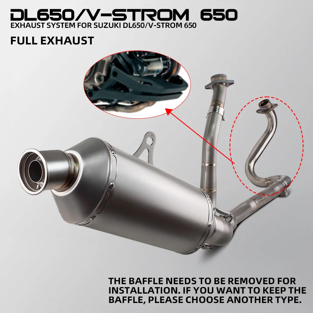 V-Strom 650 Exhaust System For Suzuki DL650 VSTROM650/XT Motorcycle Exhausts Kit Headers Tube Project Muffler with DB Killer
