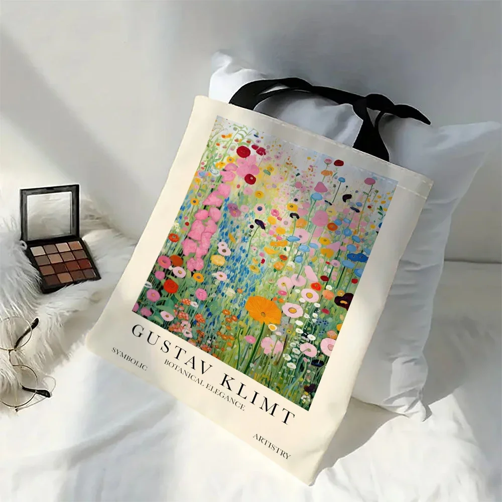 

1 шт., сумка для покупок Gustav Klimt, художественные женские сумки, популярная функциональная сумка, аксессуар из полиэстера, сумка 30x35 см