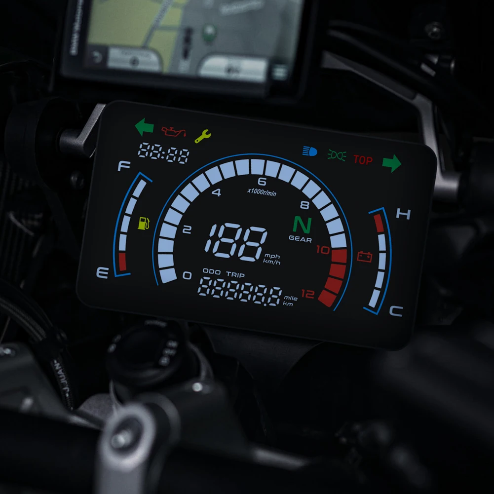 Speedometer Digital Sepeda Motor Layar LCD Speedometer Sepeda Motor Digital LED Tachometer Sepeda Motor Dapat Disesuaikan RPM