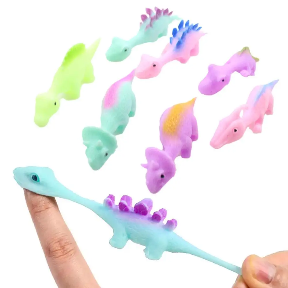 Criativo Finger Catapult Dinosaur Slingshot, brinquedos de parede pegajosos para adultos e crianças, ventilação alívio do estresse, 5-10 pcs