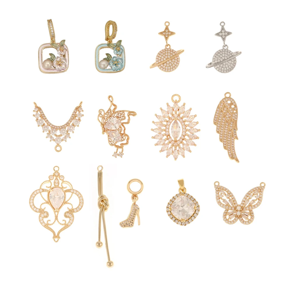 

Сердечный дизайн 20 шт. фурнитура и компоненты для ювелирных изделий/медный металл/различная форма/камень CZ/подвески «сделай сам»/ручная работа/аксессуары для сережек