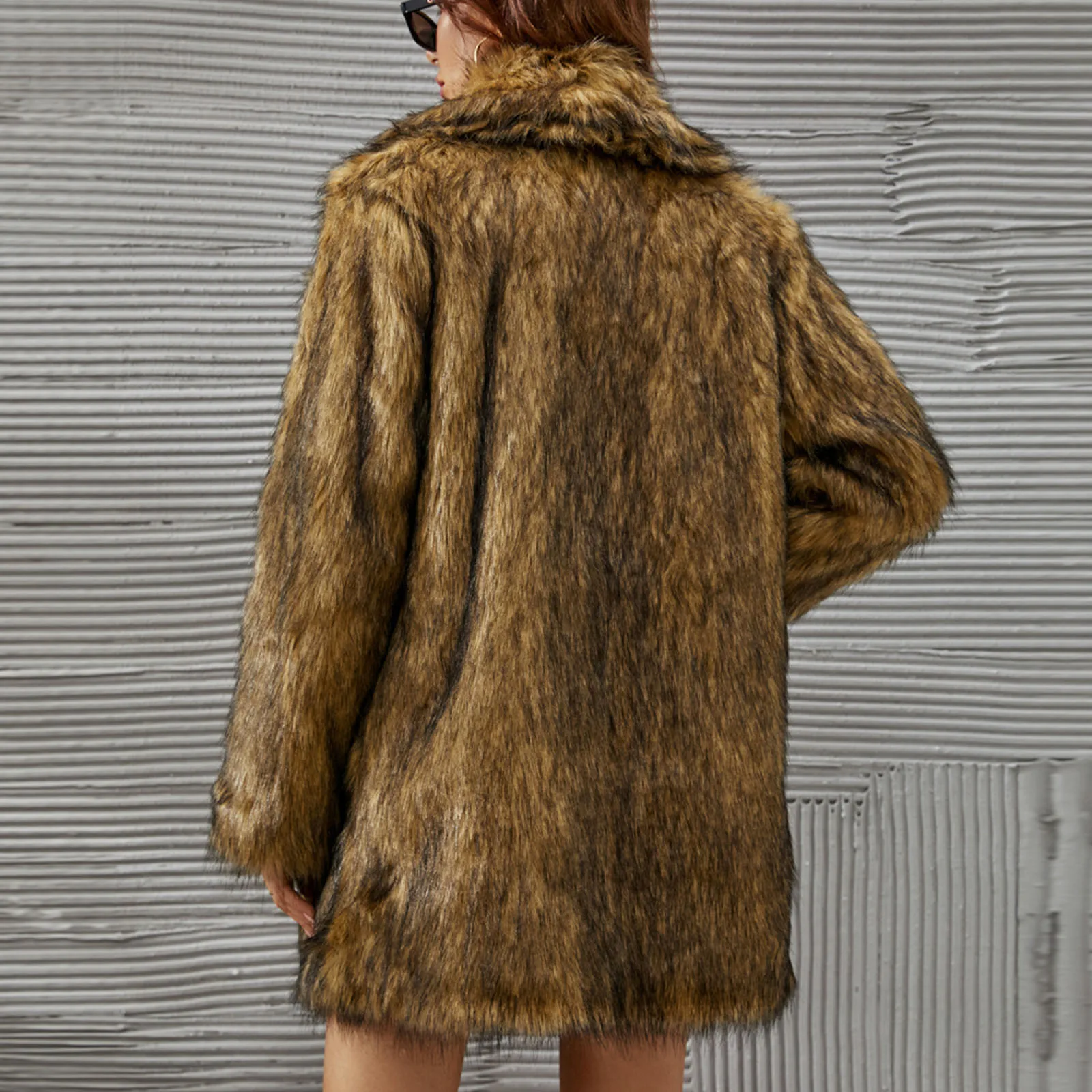 Women Faux Fur Coat Luxury Winter Warm Plush Jacket Thick Artificial fur Outwear High Quality Double-sided Fluffy Fleece Coats