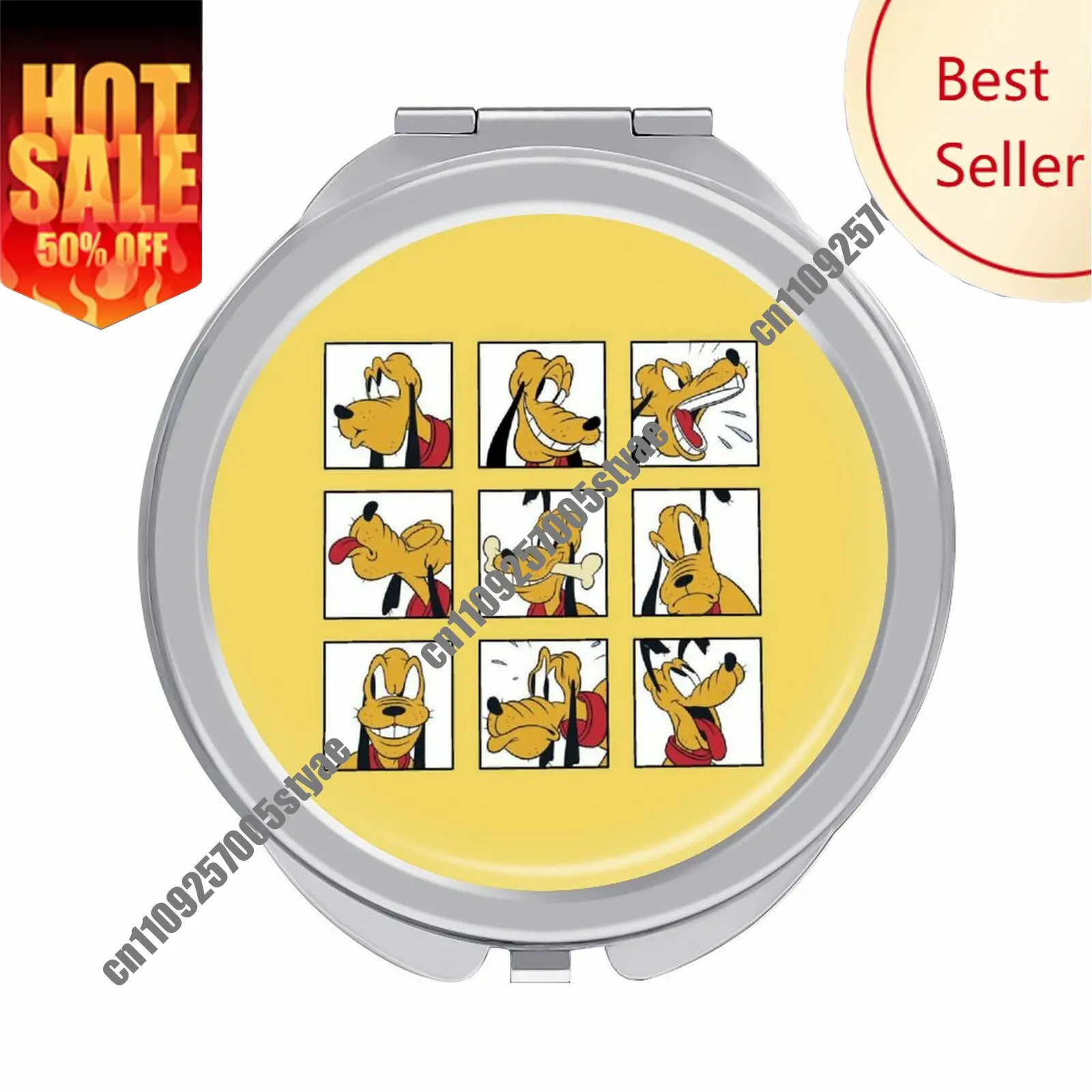 

Pluto Makeup Mirror Disney Cartoon Custom Mirror Design Your Photos Logo Text Portable Travel Holiday Parties Souvenir