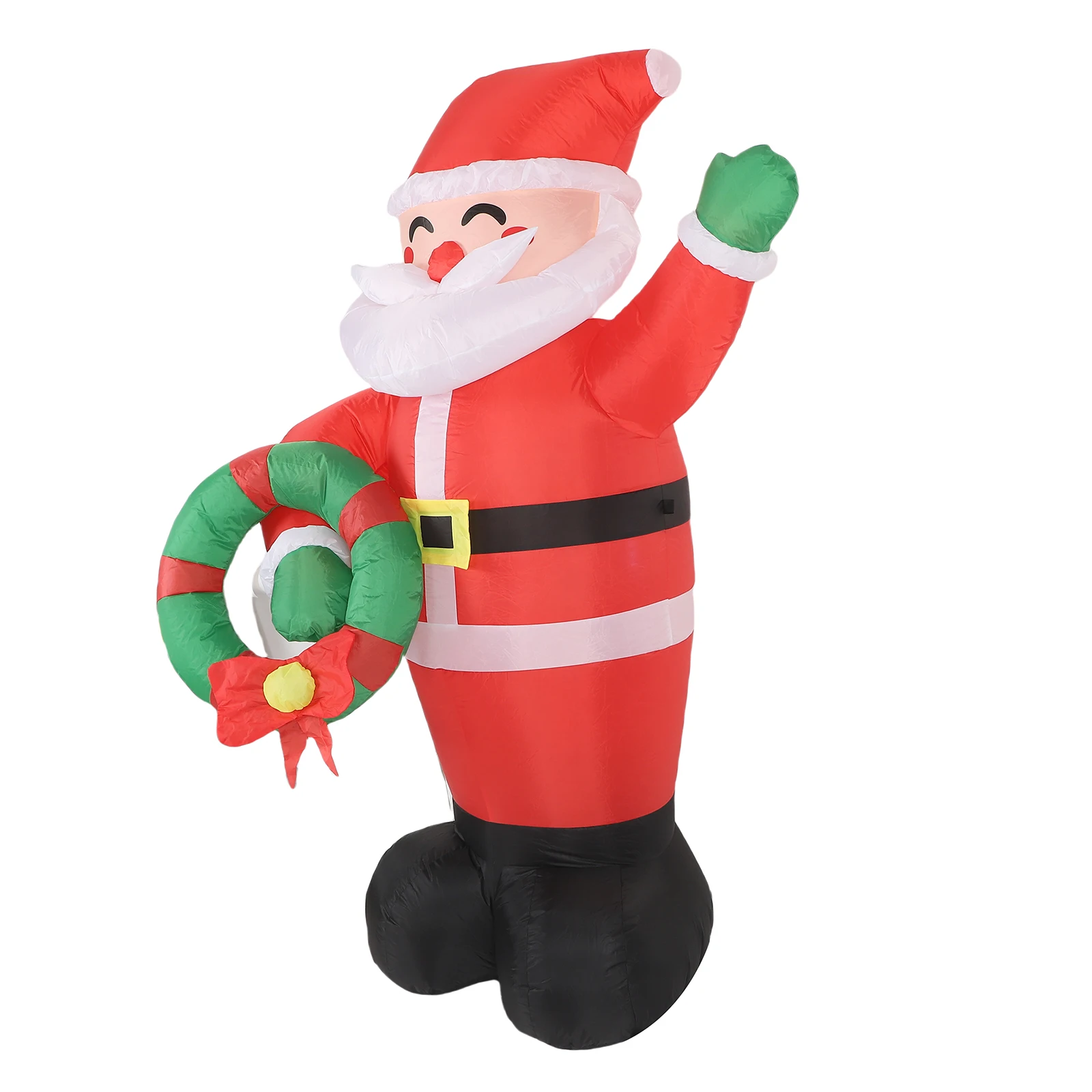 6FT Huge Christmas Inflatables Santa Claus Holding Garland Outdoor Decorations, Build in LEDs & Tethers Stakes Giant Inflatable