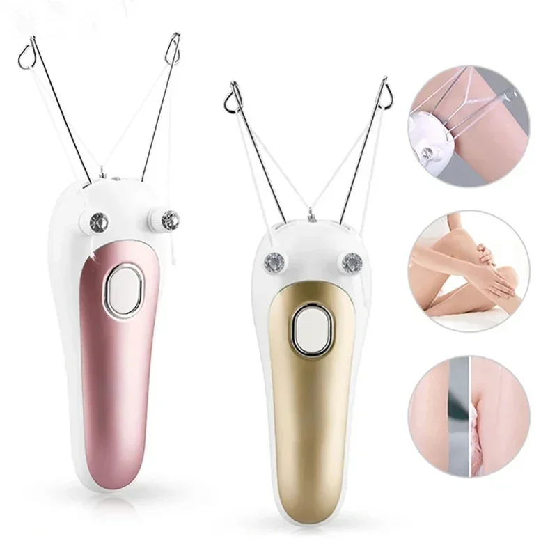 

Women's Electric Threading Epilator Painless Facial & Body Hair Remover Portable for Face Leg Arm Body - Cotton Thread Free Ship