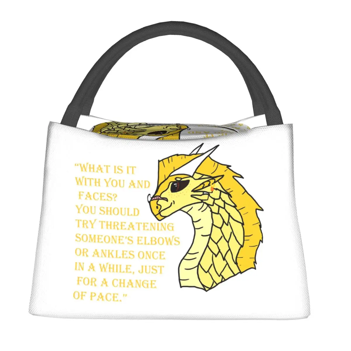 Qibli Quote Lunch Bags Insulated Bento Box Resuable Lunch Tote Picnic Bags Cooler Thermal Bag for Woman Student Work