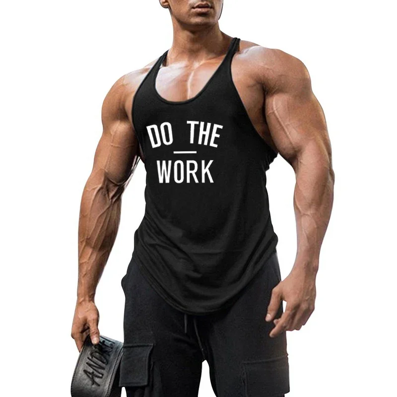Cotton Gym Stringer Tank Top Mens Muscle Workout Sleeveless Shirt Sportswear Fashion Clothing Bodybuilding Singlets Fitness Vest