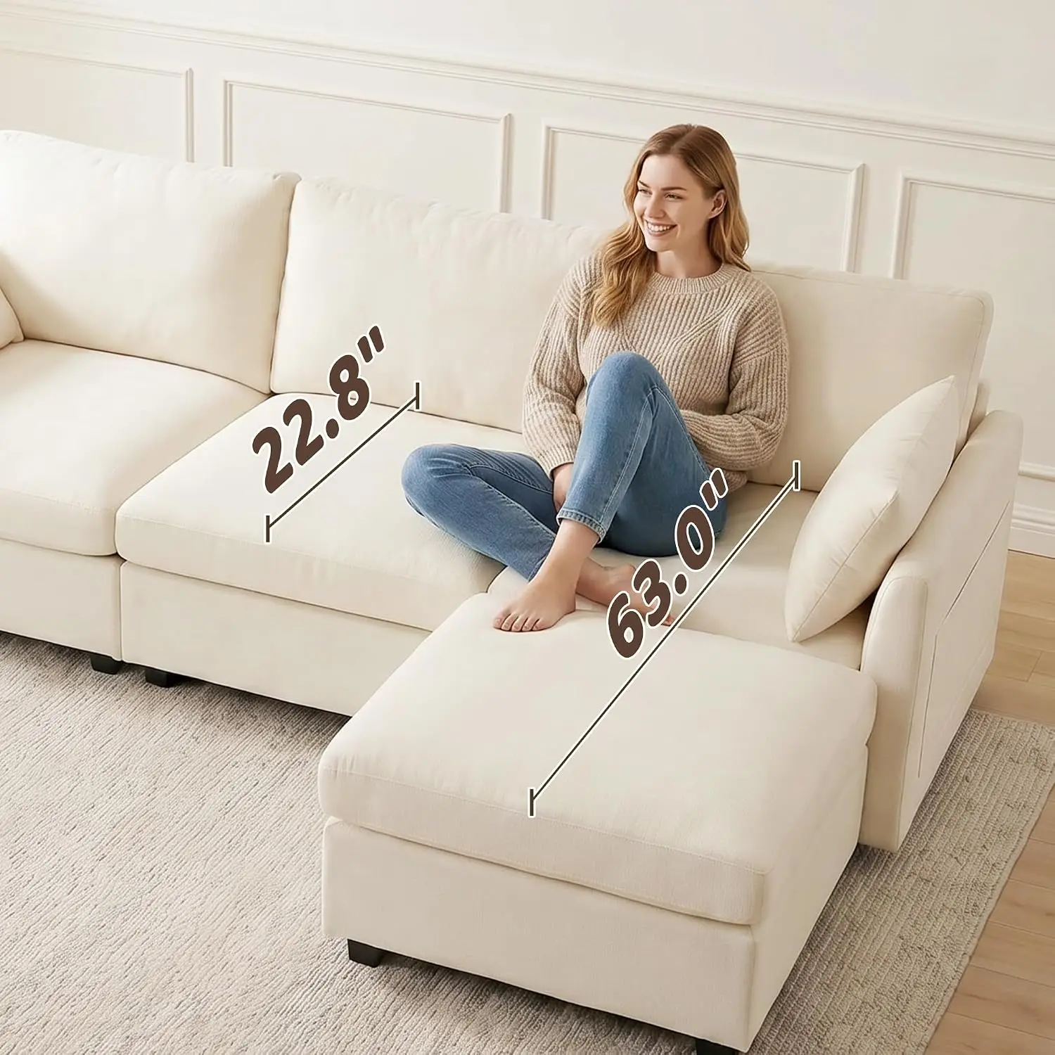 Beige Modular Cloud Sectional 5