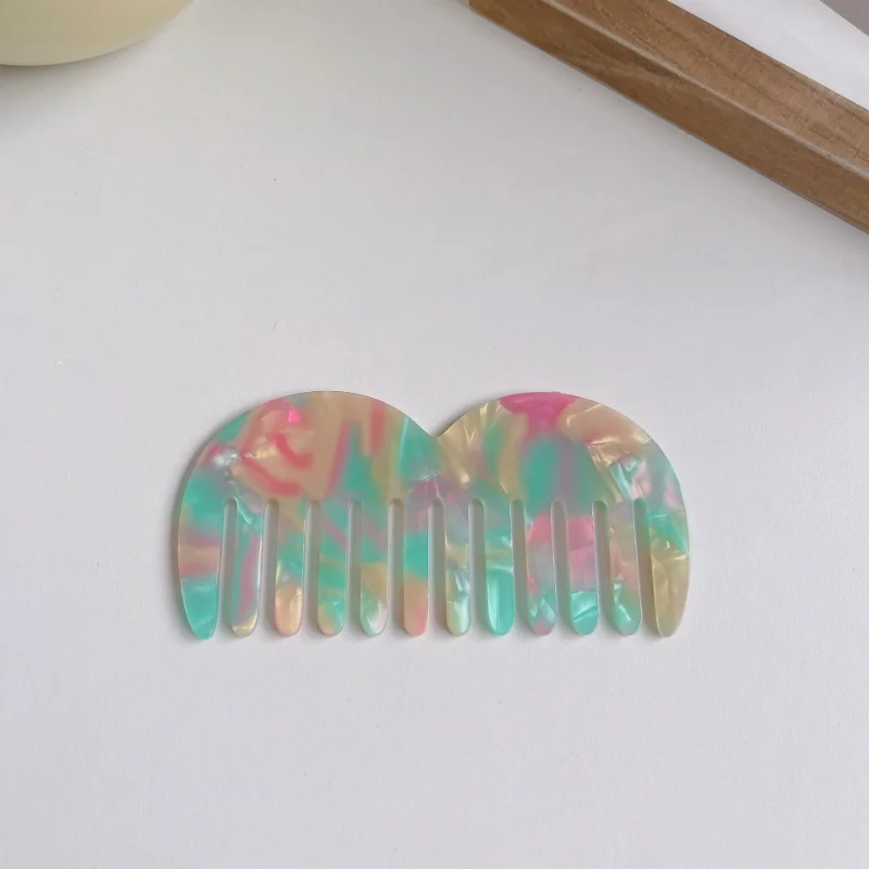 New hot selling acetic acid plate hair comb anti-static hair comb wide teeth portable comb marble hairdressing