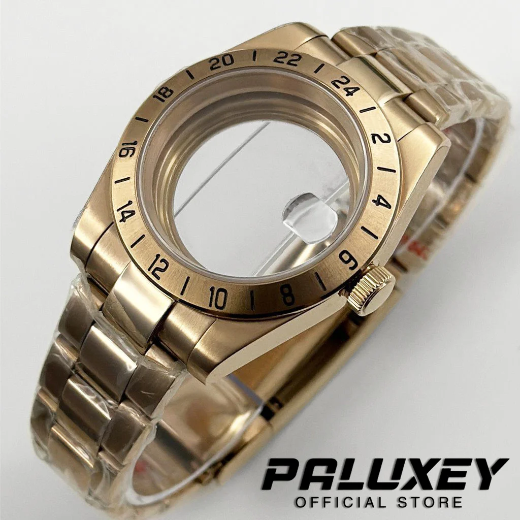 

Корпус для часов NH35 39 мм, серия Rose Gold Bay, 24-часовой GMT, стальной безель, сапфировое стекло, браслет Oyster, для механизмов NH34, NH35, NH36, ETA2824