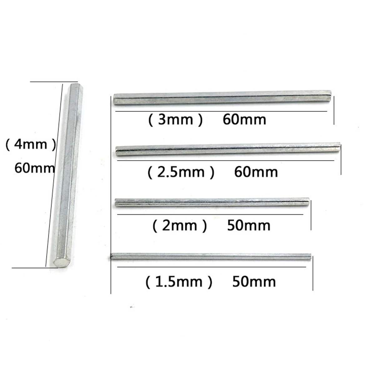 5Pcs Hexagon Vaste Slijpen As 1.5Mm 2Mm 2.5Mm 3Mm 4Mm Bal Vaststelling Naald Boeddha kralen Bodhi Ivoor Fruit Gepolijst En Vaste