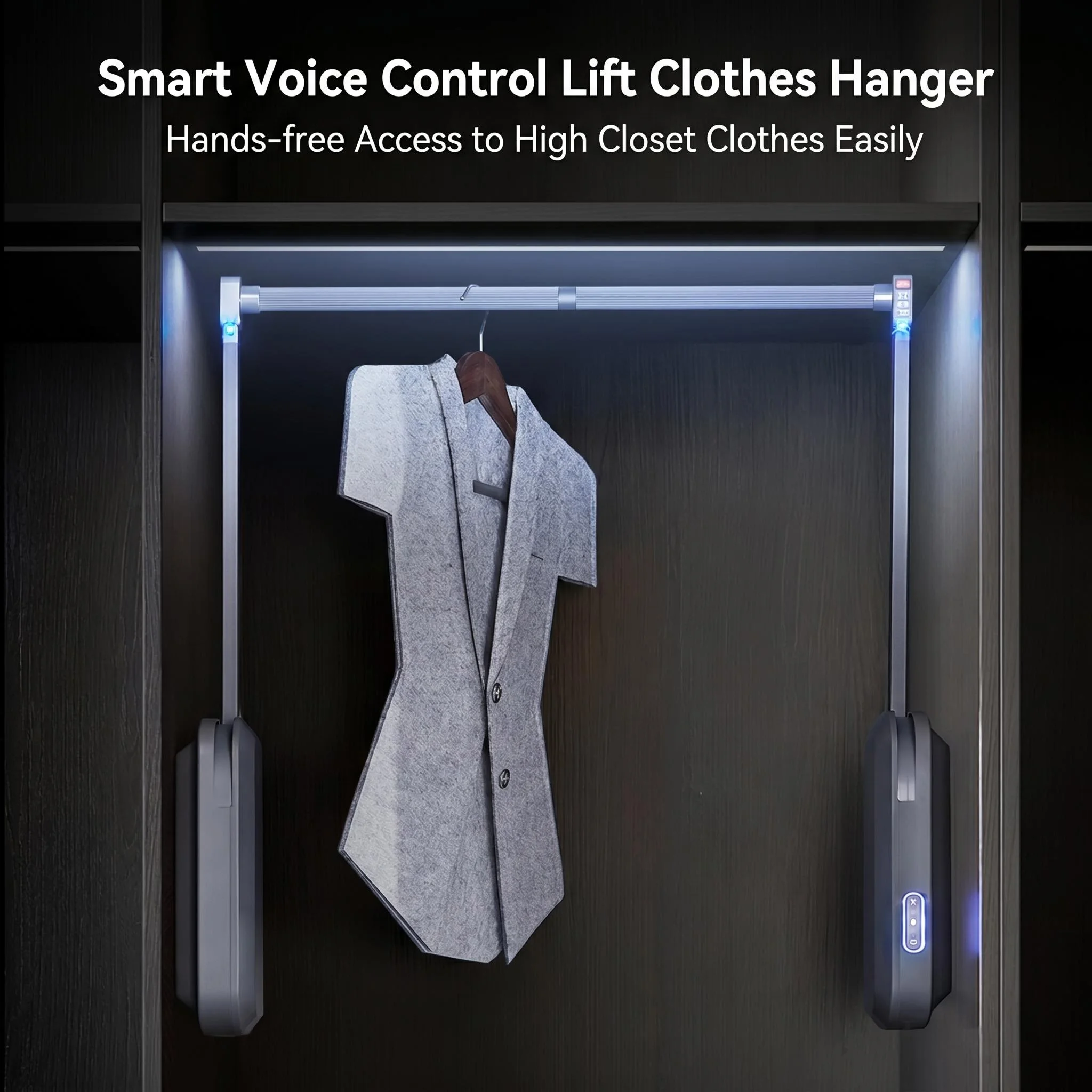 Electric Wardrobe Lift Electric Intelligent Wardrobe Hanger Electric Lifting Hanging Rod For Bedroom