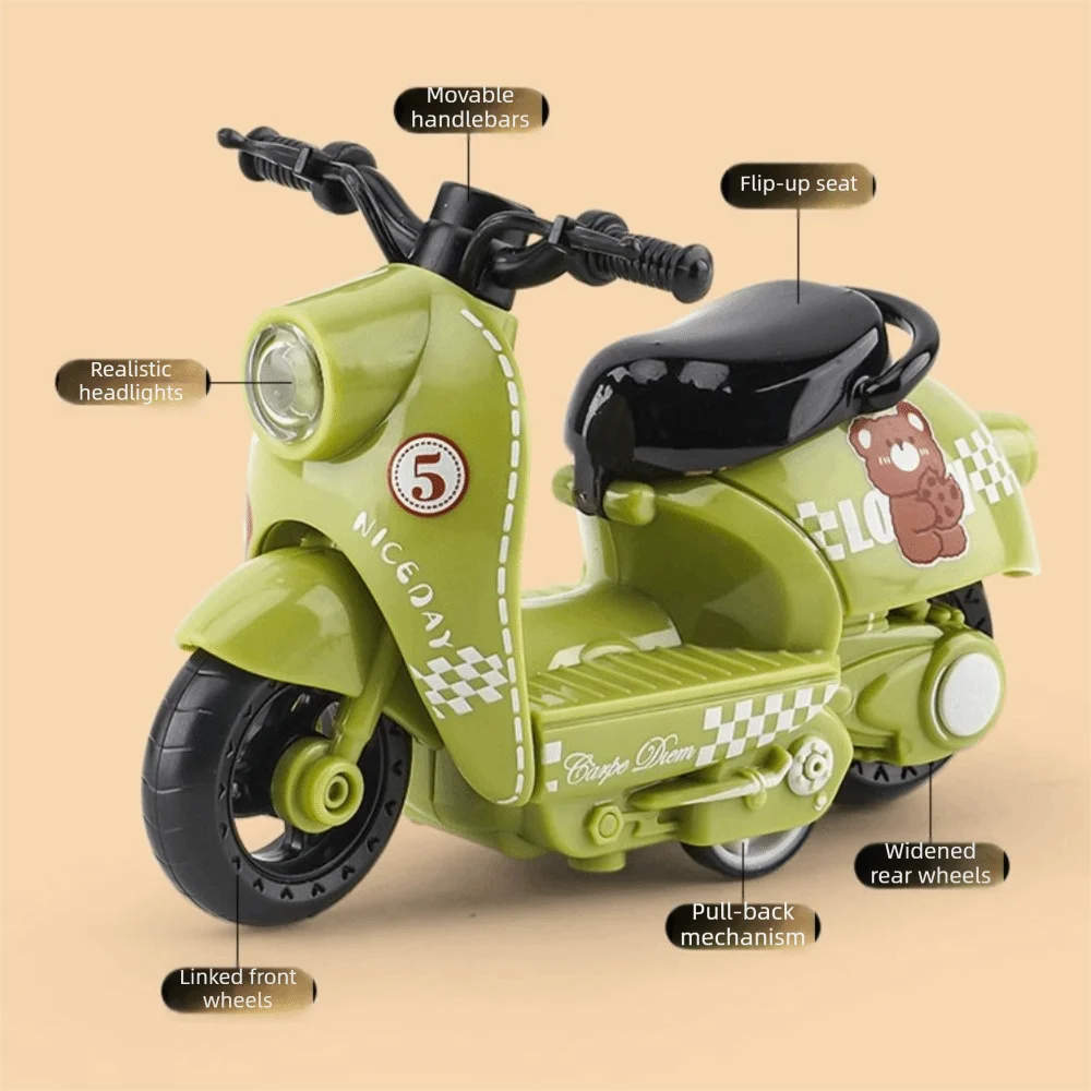 Miniature Alloy Motorcycle Model Inertia Vehicle Simulation Motorcycle Mini Crafts Motorcycle Pull Back Children Gift