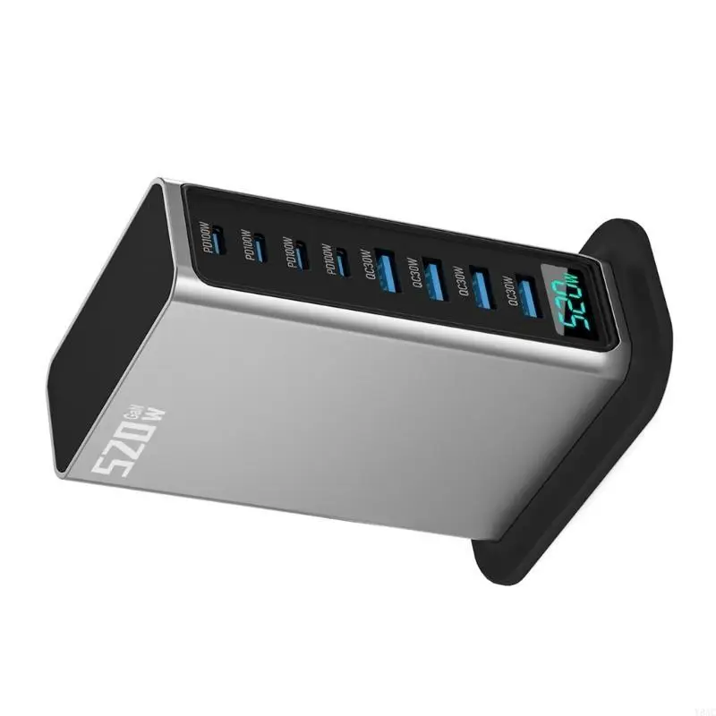 

Y8AC 520W USB Тип C Несколько портов GANS Adapter 8 Port Adapter для быстрого зарядки