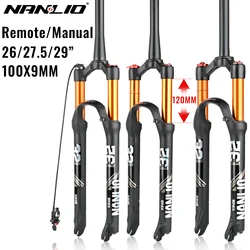 Nanlio MTB Bicycle Suspension Forks Magnesium Alloy Air fork 26/27.5/29er Inch Mountain Bike 32 RL100mm Fork Bicycle Accessories
