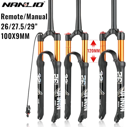 Nanlio MTB自転車サスペンションフォーク マグネシウム合金エアフォーク 26/27.5/29インチマウンテンバイク 32 RL100mmフォーク 自転車アクセサリー