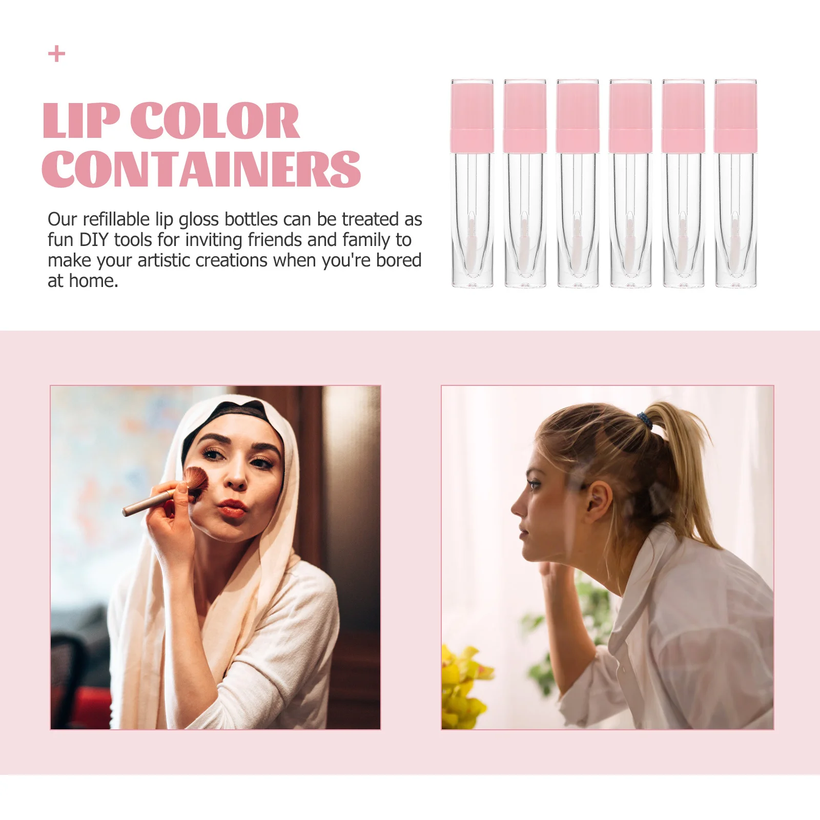 6 pçs claro recarregável vazio tubos de brilho labial recipientes de plástico diy garrafas de bálsamo labial garrafas recarregáveis portáteis