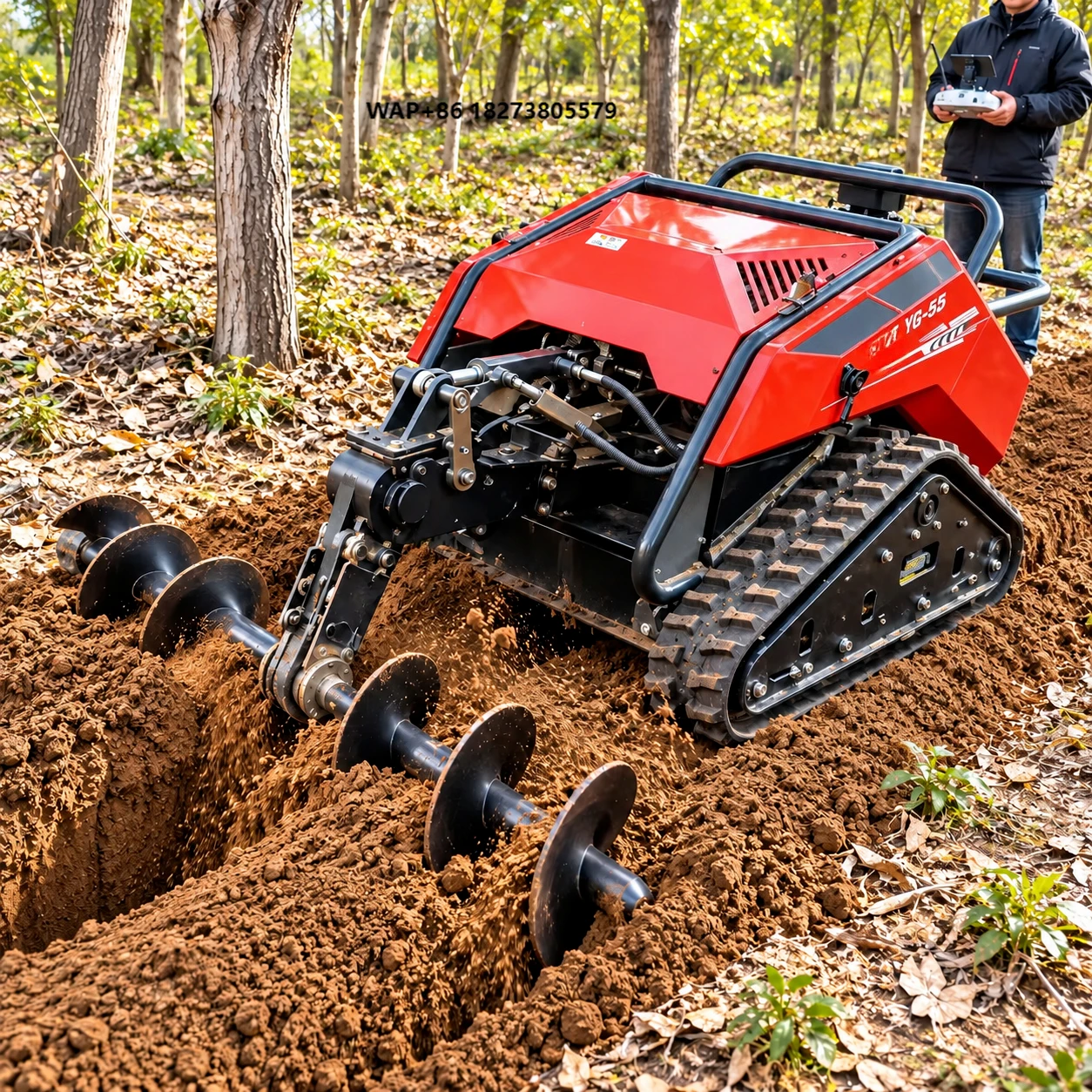 Soil Tilling Cultivator - 다기능 원격 제어식 회전식 경운기, 궤도형