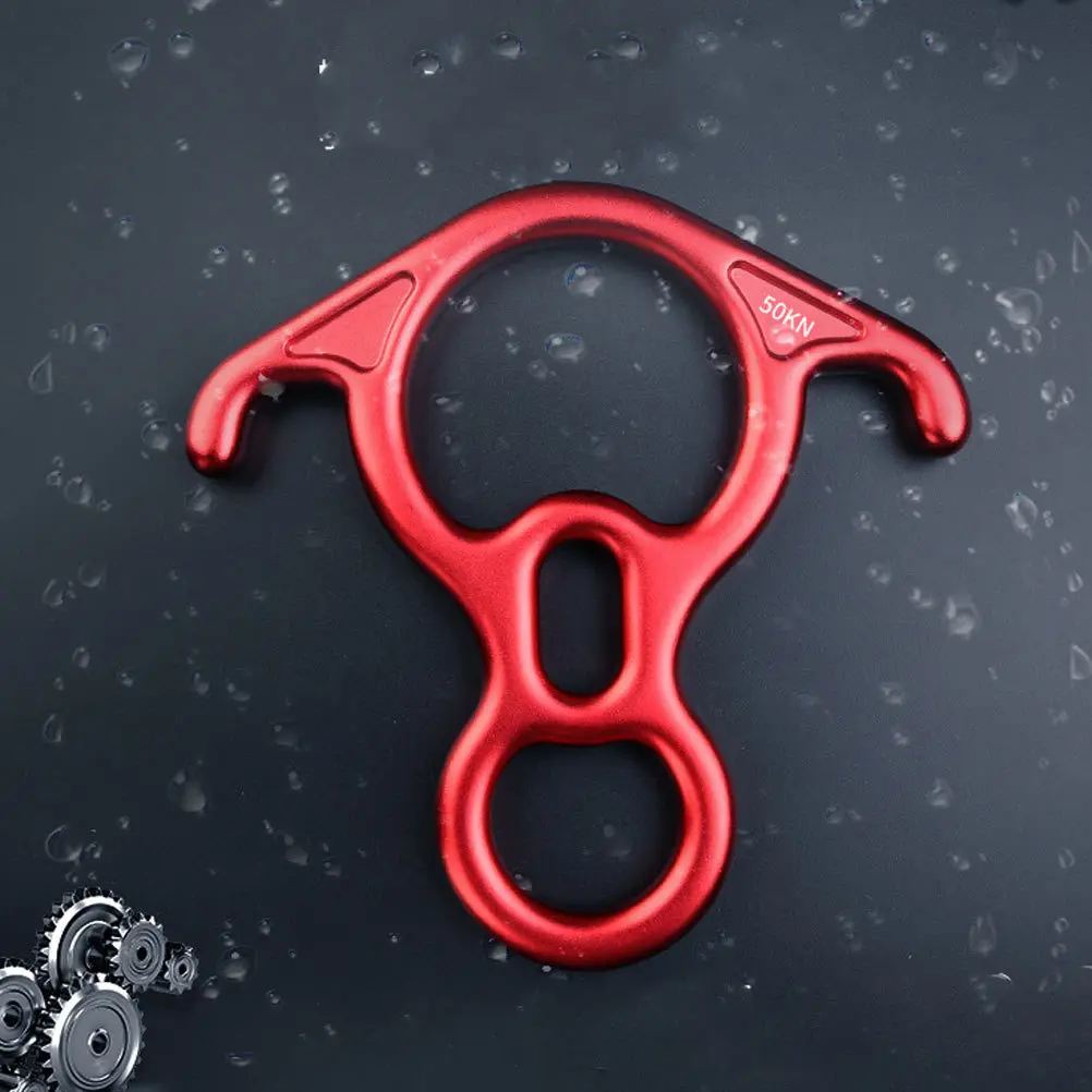 

50Kn Figure 8 Descender Aluminum Alloy Rappelling Gear For Climbing Outdoor Adventure Descending Device Red
