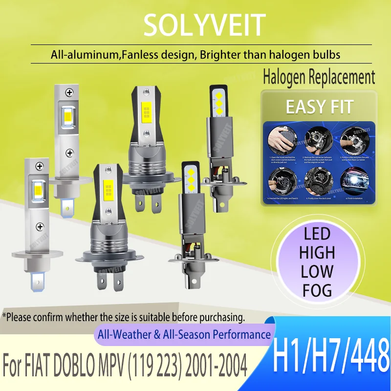 

Discover High Lumen radiance with a simple LED H1 H7 448 High Low Fog Kit Bulb For FIAT DOBLO MPV (119 223) 2001 2002 2003 2004