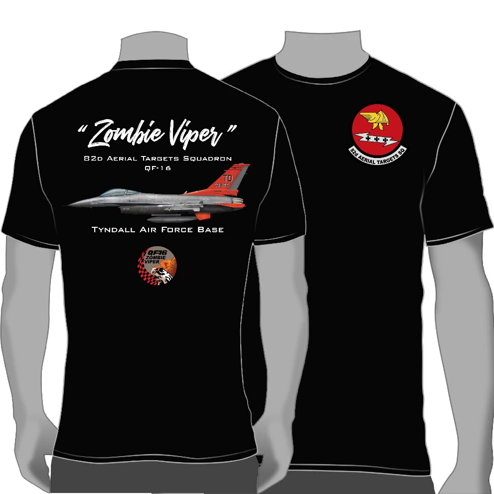 

82d Aerial Targets Squadron QF-16 Aircraft USAF T-Shirt 100% Cotton O-Neck Short Sleeve Summer Casual Mens T-shirt Streetwear