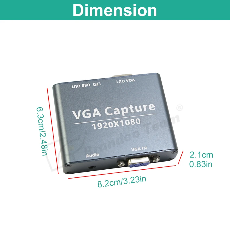 VGA to USB Capture Card VGA Grabber 1080P Video Capture Adapter VGA Loopout for PC Monitor