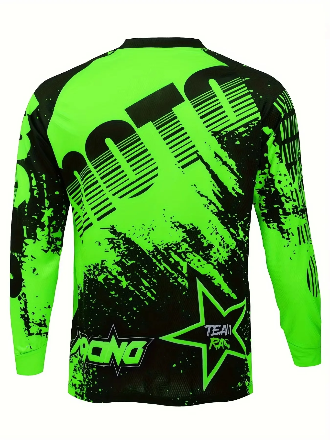 Neu eingetroffen: Unisex-T-Shirt mit Splash-Motiv, V-Ausschnitt, langen Ärmeln, aus Jersey, für Motocross, geeignet für Offroad-, Dirtbike- und Downhill-Fahrten. – Detail 5
