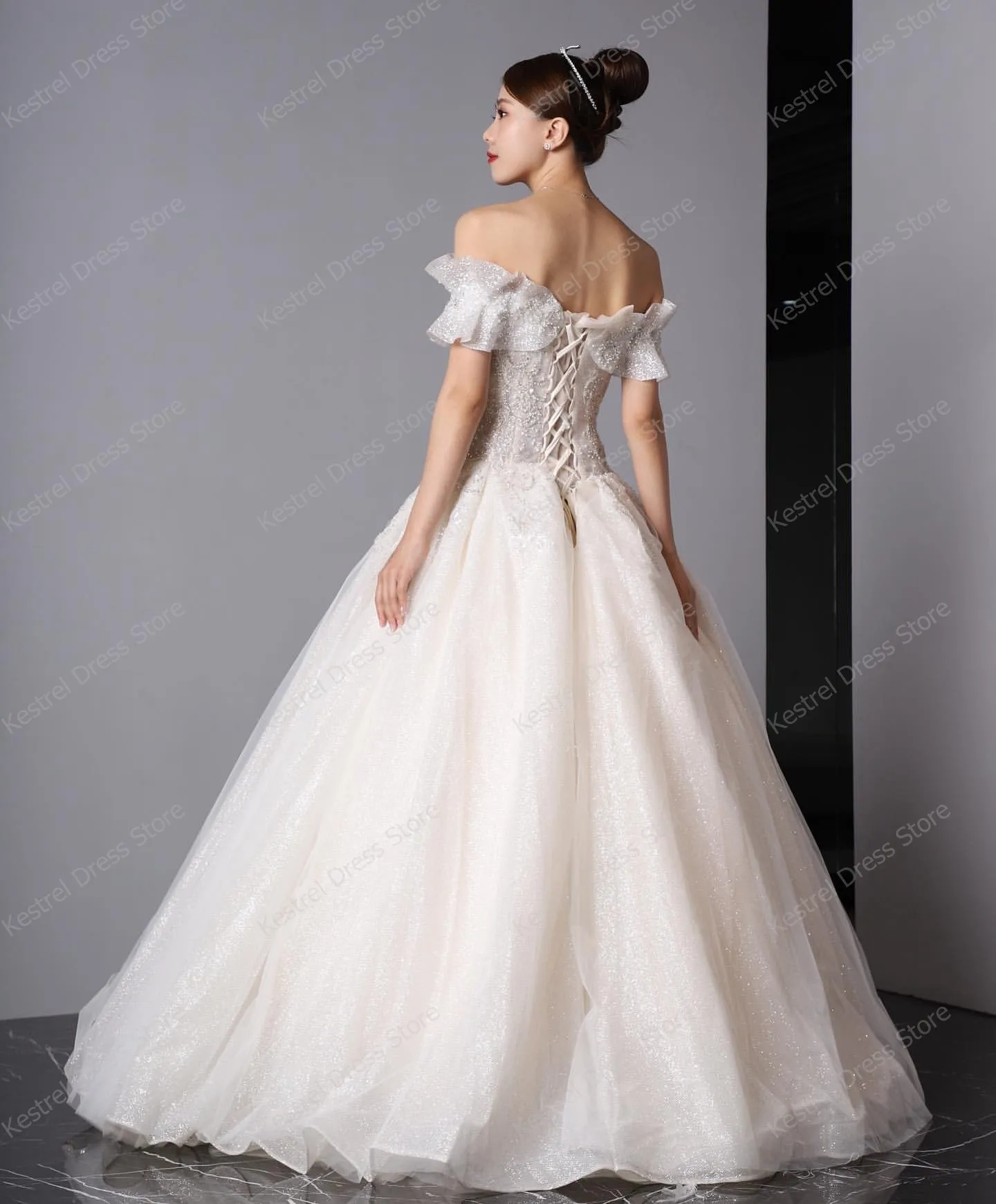 Princess Sweetheart a-line abiti da sposa paillettes lucide perline Appliques abiti da ballo in Tulle per abito da sposa lunghezza pavimento matrimonio