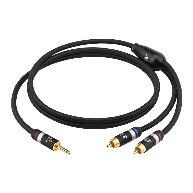 ATAUDIO Hochwertiges 6N OFC HiFi 4,4 auf 2RCA Audiokabel für Lautsprecherverstärker Kopfhörer 4,4 mm Klinke auf 2RCA-Stecker 3