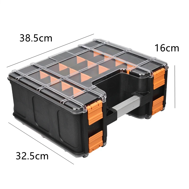 Double-side Parts Toolbox Portable Parts Box Screw Storage Box Hardware Tool Case Multi-grid Bolt Organizer Box Parts Storage