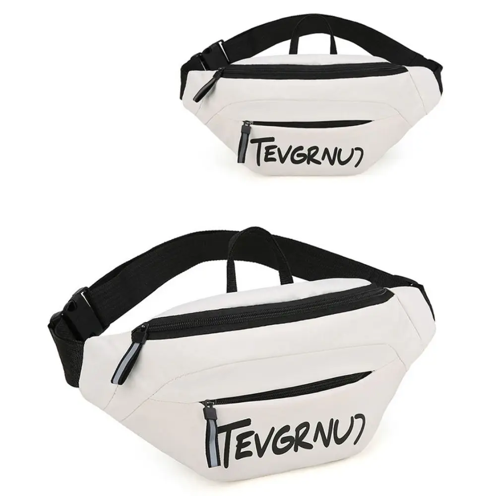 Fashionable Nylon Polyester Men Waist Bag Black White Multifunctional Chest Bag Large Capacity Male Shoulder Bag Men Women