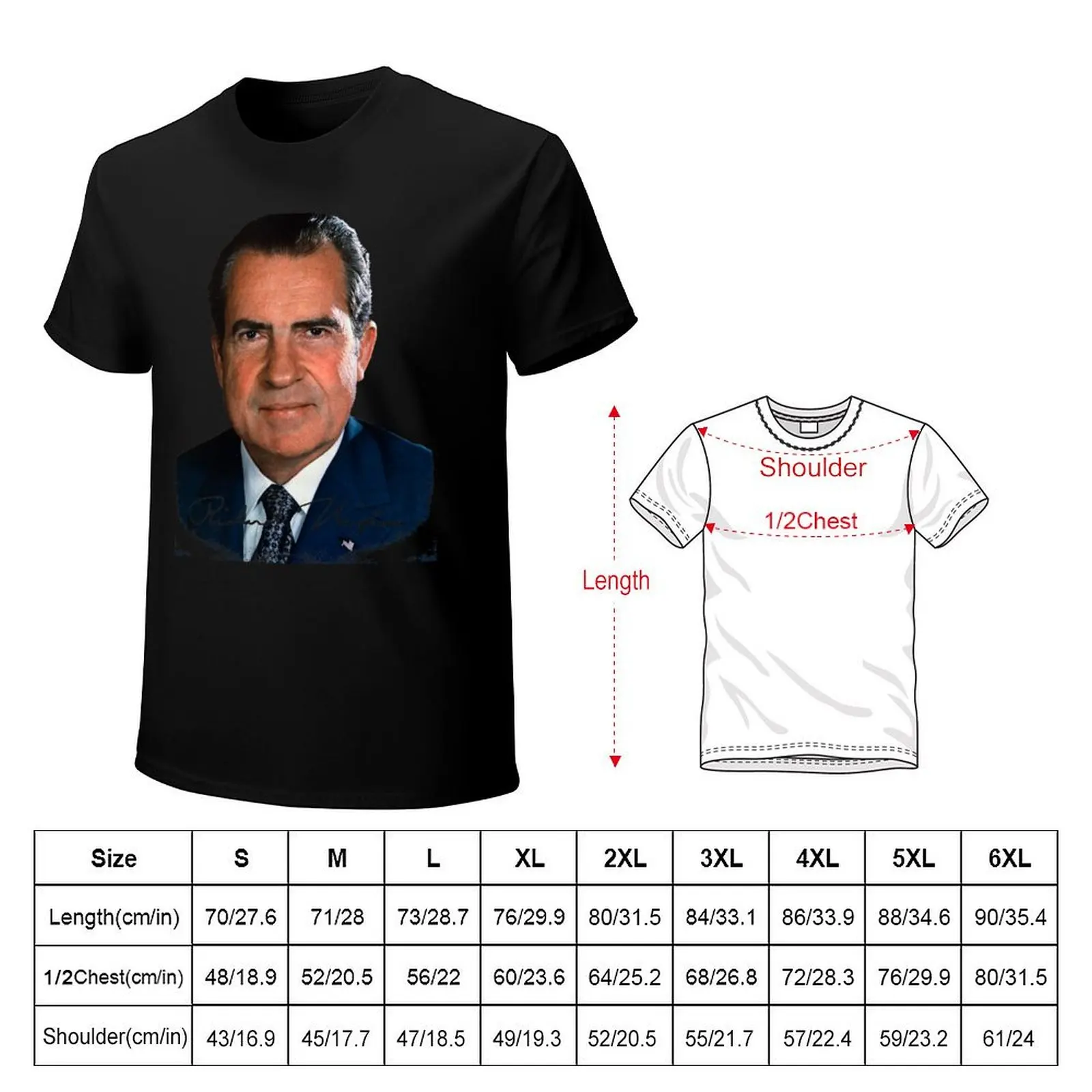 Richard Nixon T-Shirt hippie clothes korean fashion mens cotton t shirts image 2