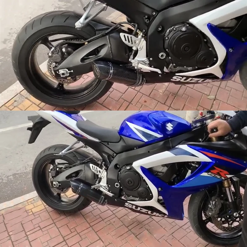 For Suzuki GSXR 600 750 2006 2007 K6 K7 Exhaust Tips Motorcycle Mid Link Pipe 51mm Muffler Removable DB Killer Escape